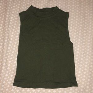 olive green crop top tank top size XS